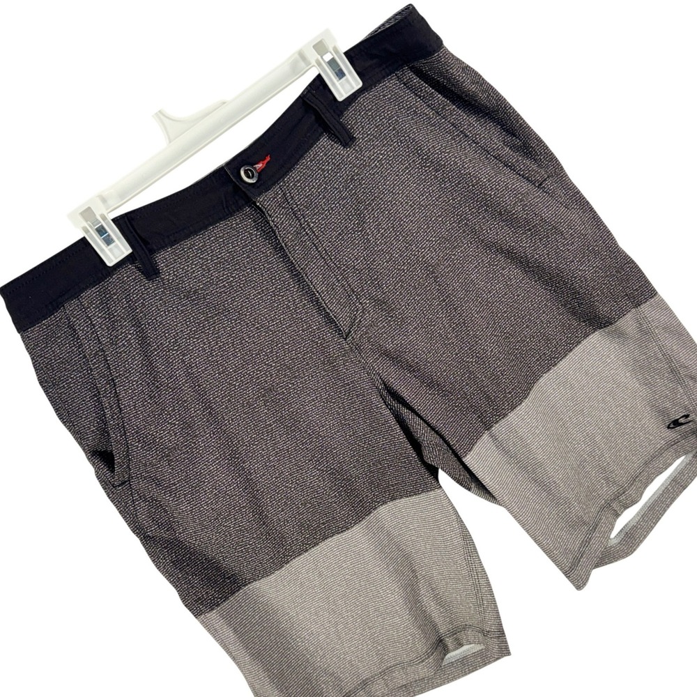 ONeill Mens Hybrid Walk Shorts Gray Black Striped Board Shorts Size 38